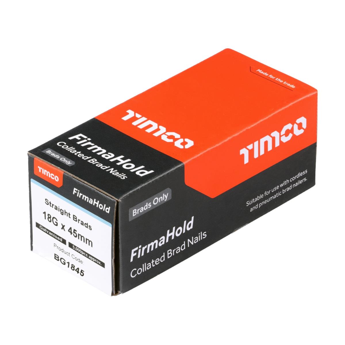 FirmaHold 45mm 18 Gauge 5000 Galvanised Straight Collated Brad Nails BG1845