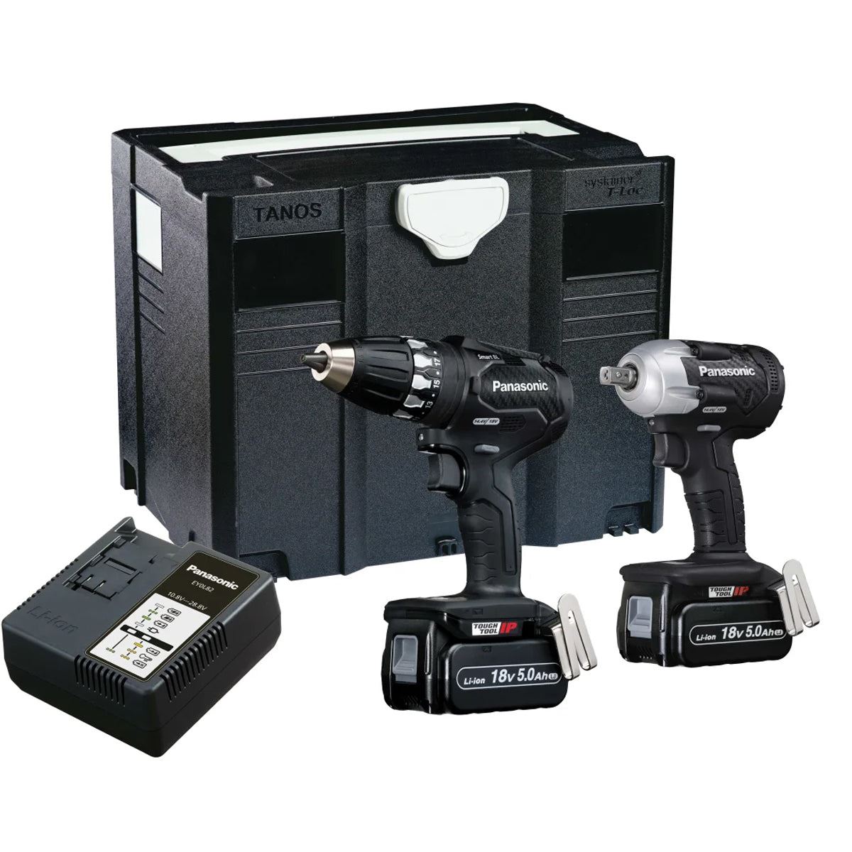 Panasonic PANC232LJ EYC232LJ 18V Twin Pack 2 x 5.0Ah Li-ion Batteries & Charger With Case