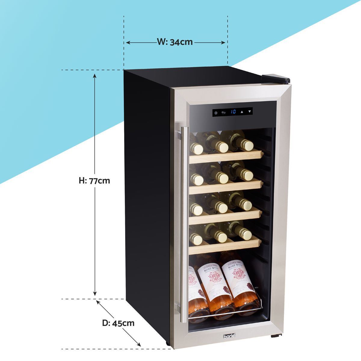 Sealey DH29 Baridi 18 Bottle Drinks Fridge & Cooler Stainless Steel