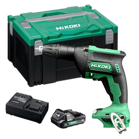 HiKOKI W18DAW2Z 18V Brushless Drywall Screwdriver With 1 x 2.0Ah Battery Charger & Case