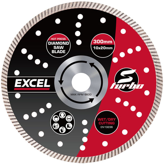 Excel 12" Diamond Blade Slim Turbo – Wet & Dry Use