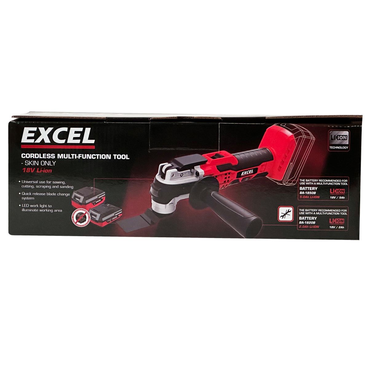 Excel 18V Oscillating Multi Tool with 1 x 4.0Ah Battery Charger & Bag