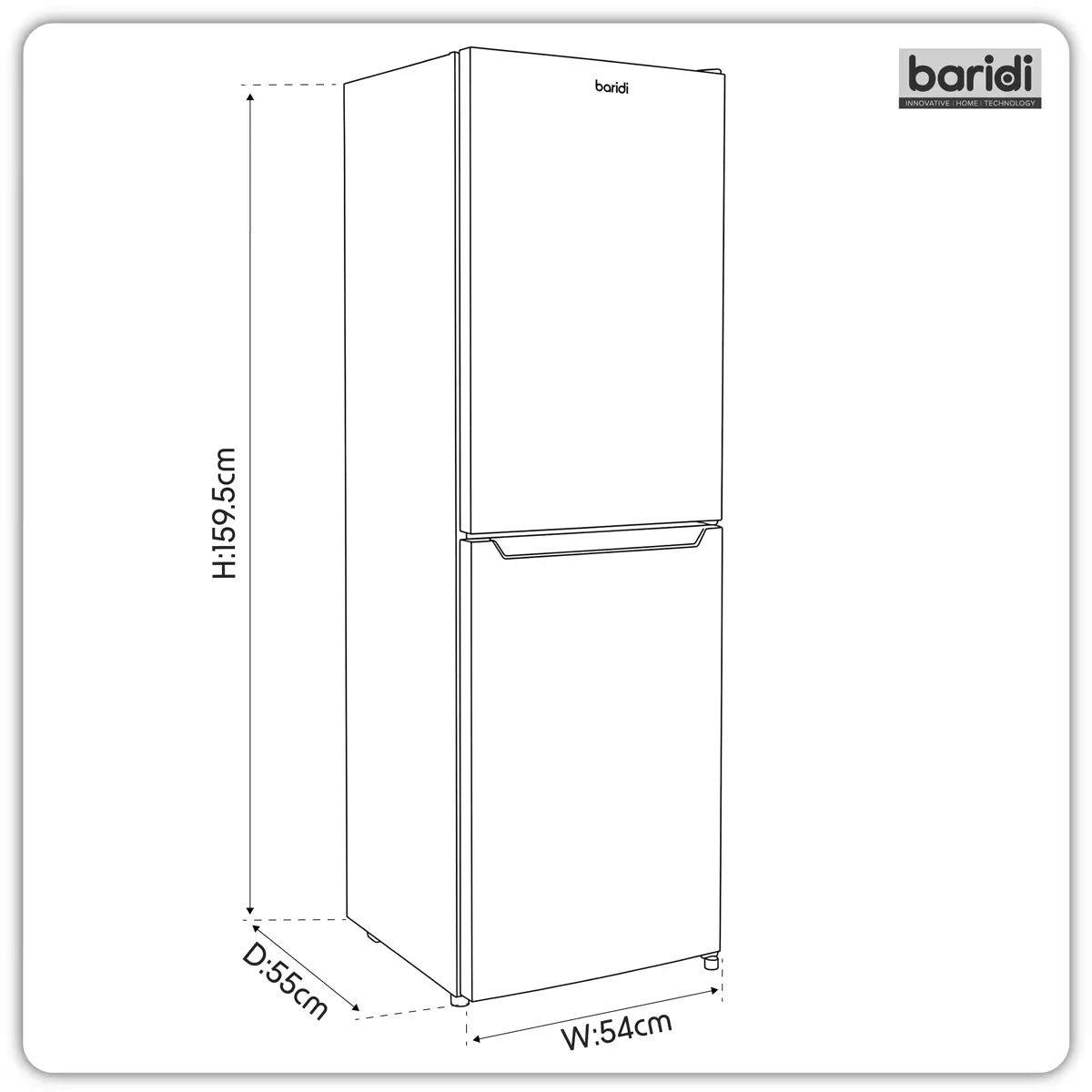 Sealey DH326 Baridi 60/40 Smart Frost Fridge Freezer 227L Capacity White 230V