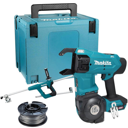 Makita TR001GZ 40V Max XGT Brushless Rebar Tying Tool With Annealed Tie Wire + Extension Handle Set