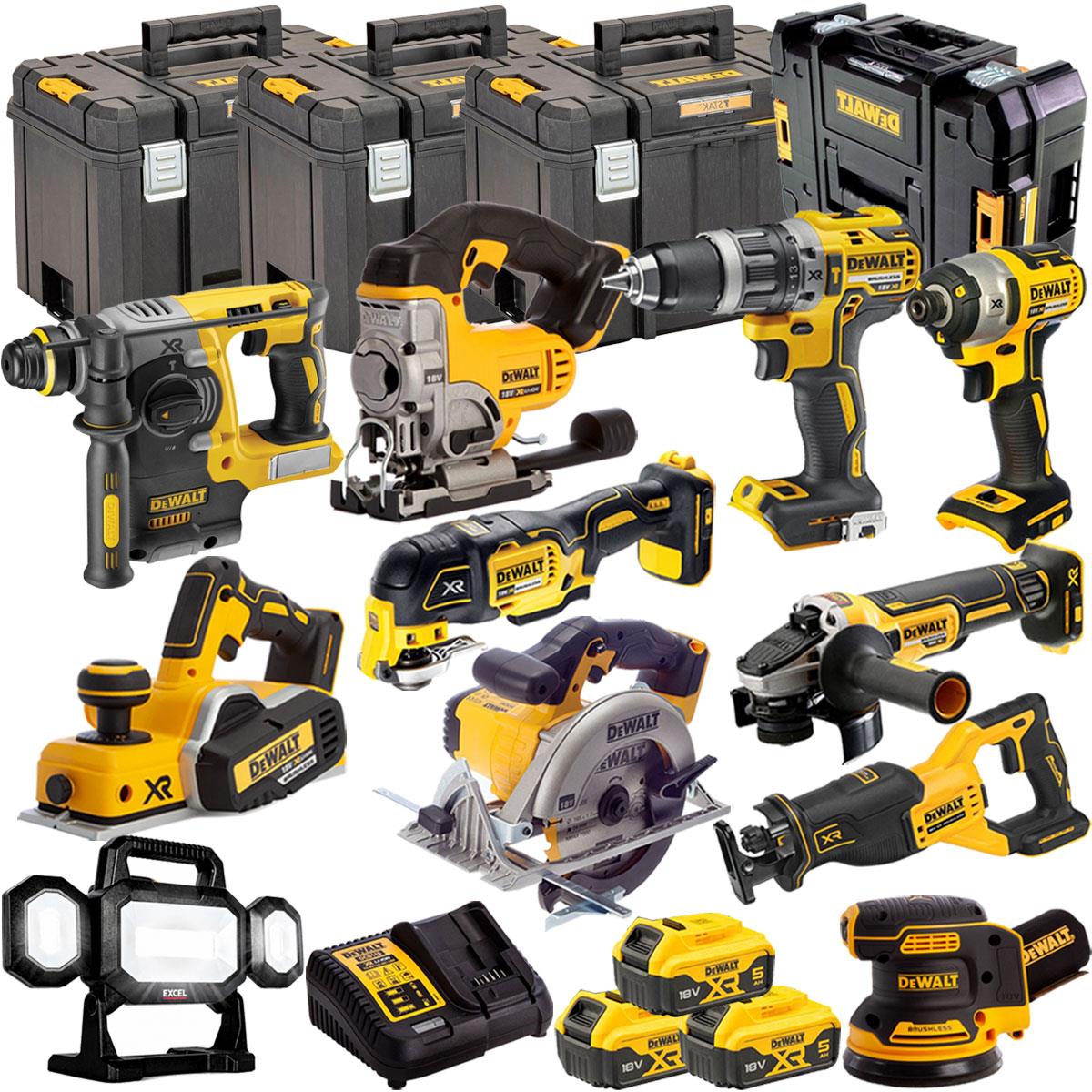 Dewalt 18V 11 Piece Power Tool Kit with 3 x 5.0Ah Batteries T4TKIT-489