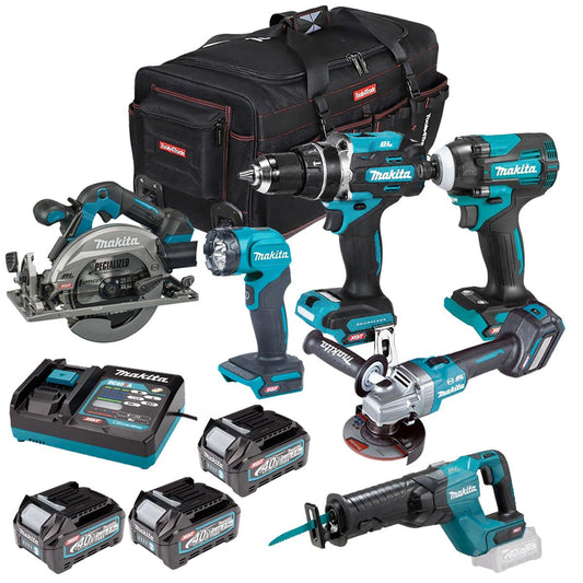 Makita 40V 6 Piece Combo Kit with 3 x 2.5Ah Batteries & Charger T4TKIT-6620