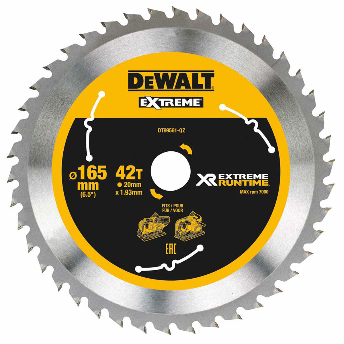 Dewalt DT99561-QZ 165mm 42T Extreme Runtime Circular Saw Blade