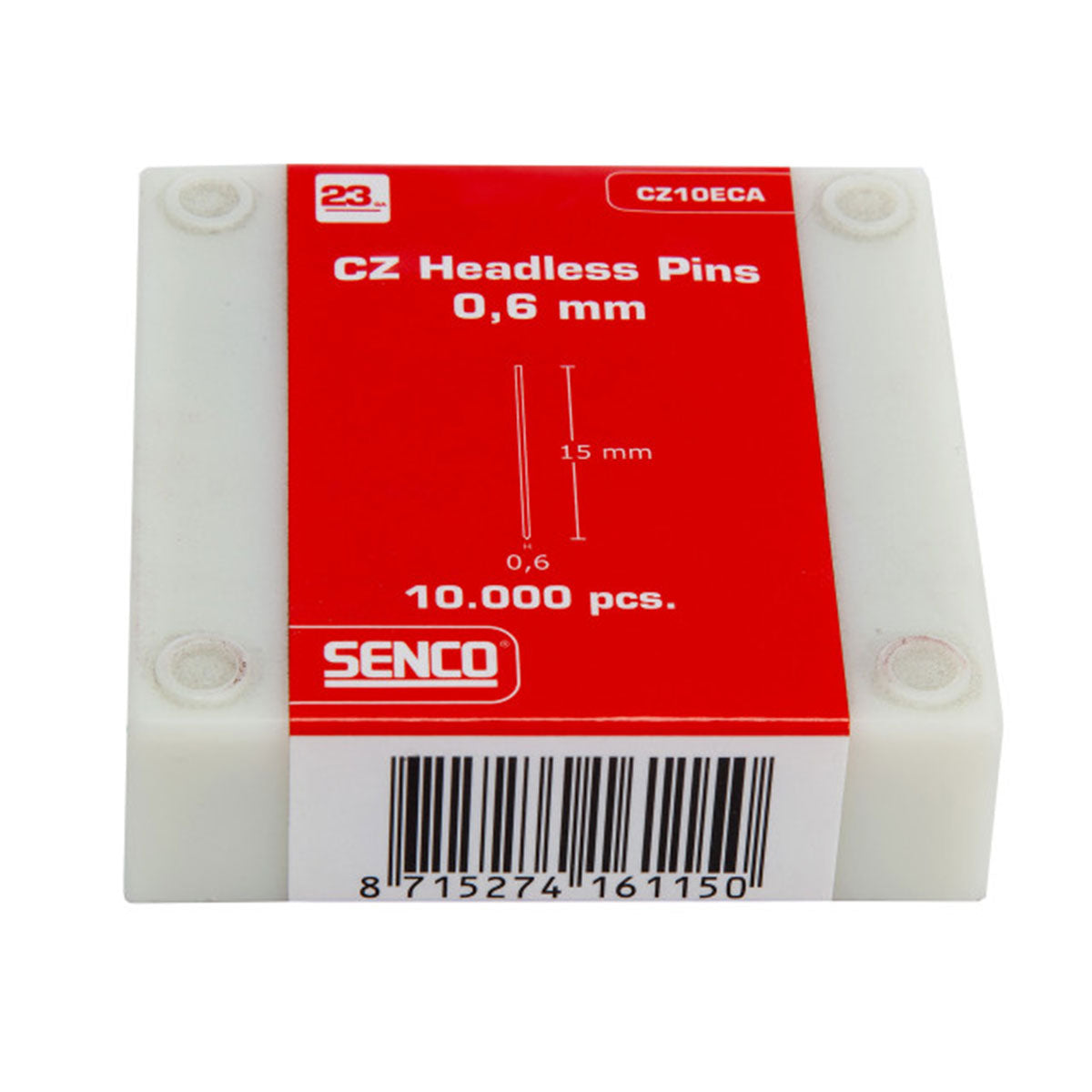 Senco 23g Headless Pins 15mm Pack of 10,000 CZ10ECA