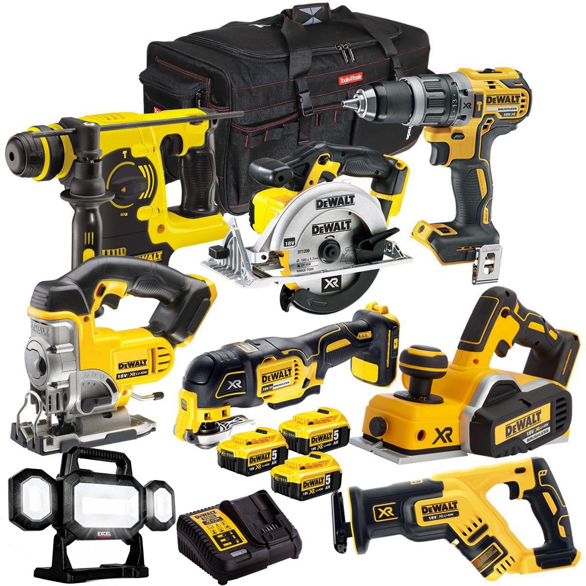 Dewalt 18V 8 Piece Power Tool Kit with 3 x 5.0Ah Battery & Charger T4TKIT-9769