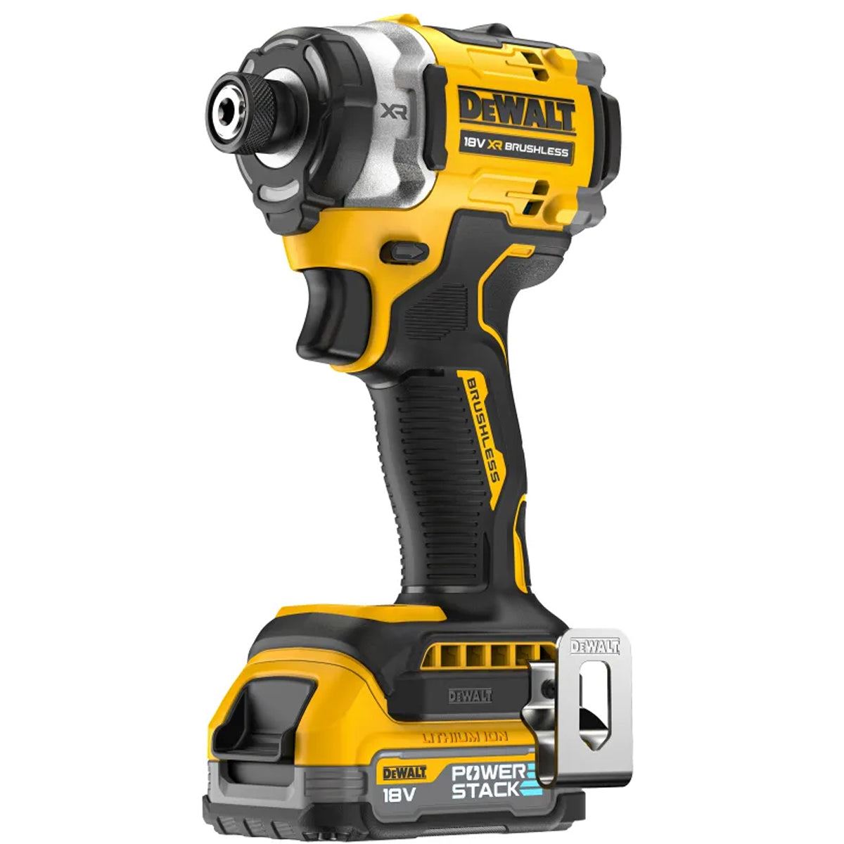 Dewalt DCF860E2T 18V Brushless Impact Driver 2 x 1.7Ah POWERSTACK Battery Charger with 37 Piece Bit Set