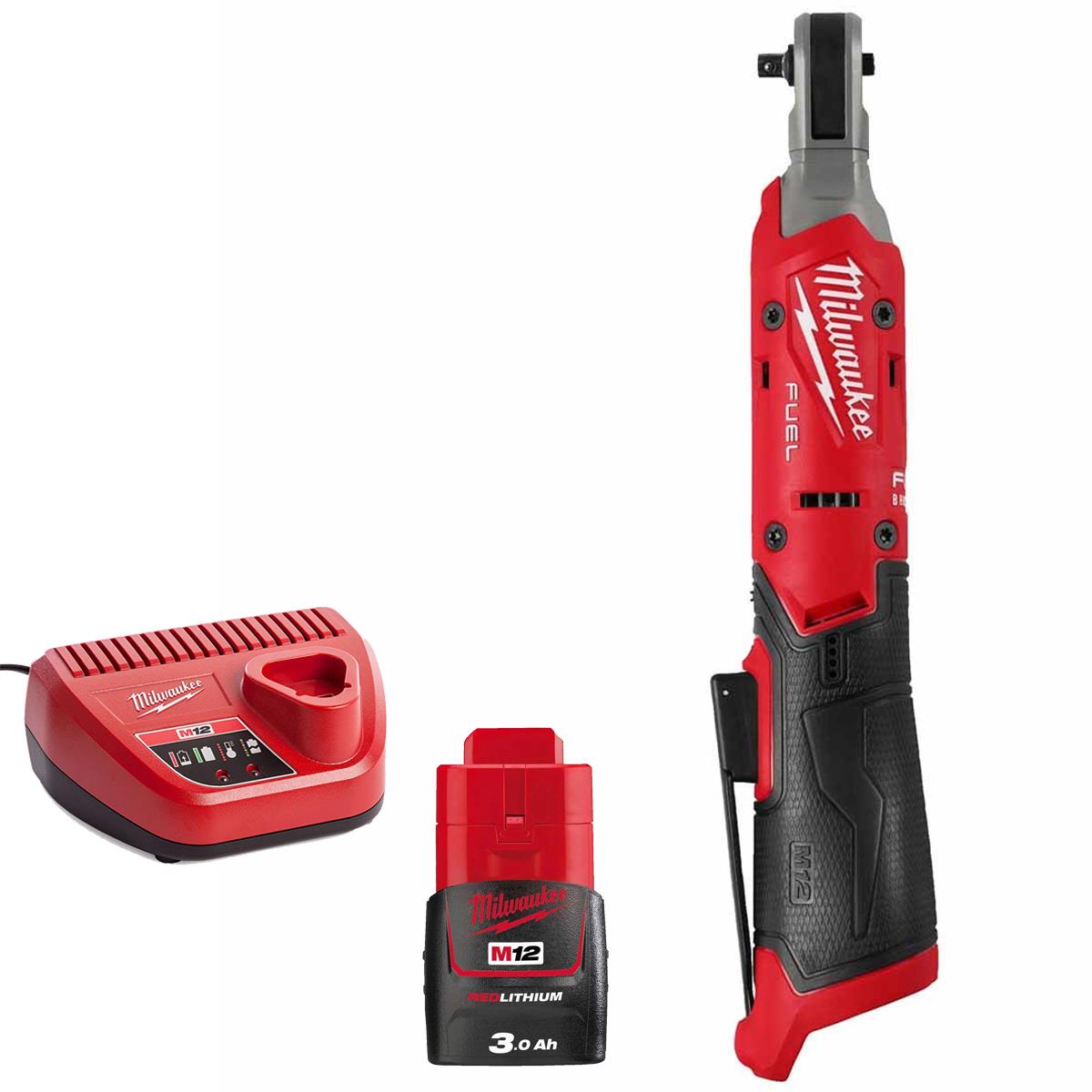 Milwaukee M12FIR14G2-0 12V Brushless Ratchet With 1 x 3.0Ah Battery & Charger