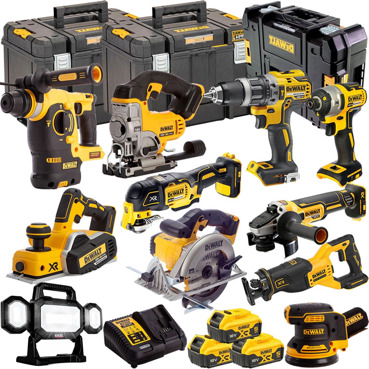 Dewalt 18V 11 Piece Power Tool Kit with 3 x 5.0Ah Batteries T4TKIT-485