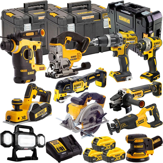 Dewalt 18V 11 Piece Power Tool Kit with 3 x 5.0Ah Batteries T4TKIT-485