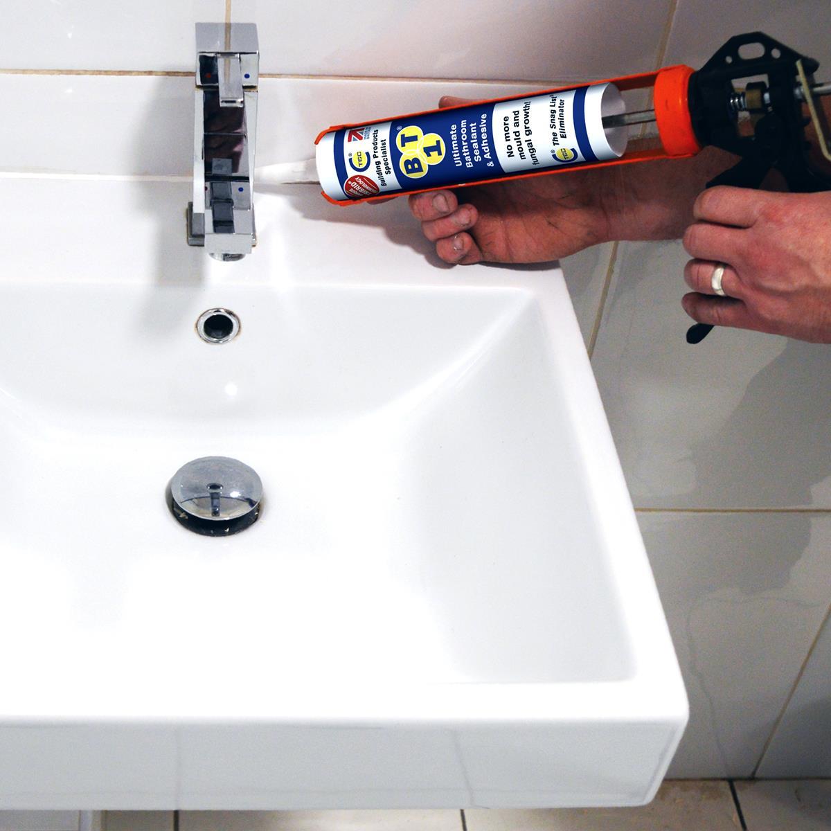 C-TEC BT1 290ml Ultimate Bathroom Sealant & Adhesive White Pack of 12