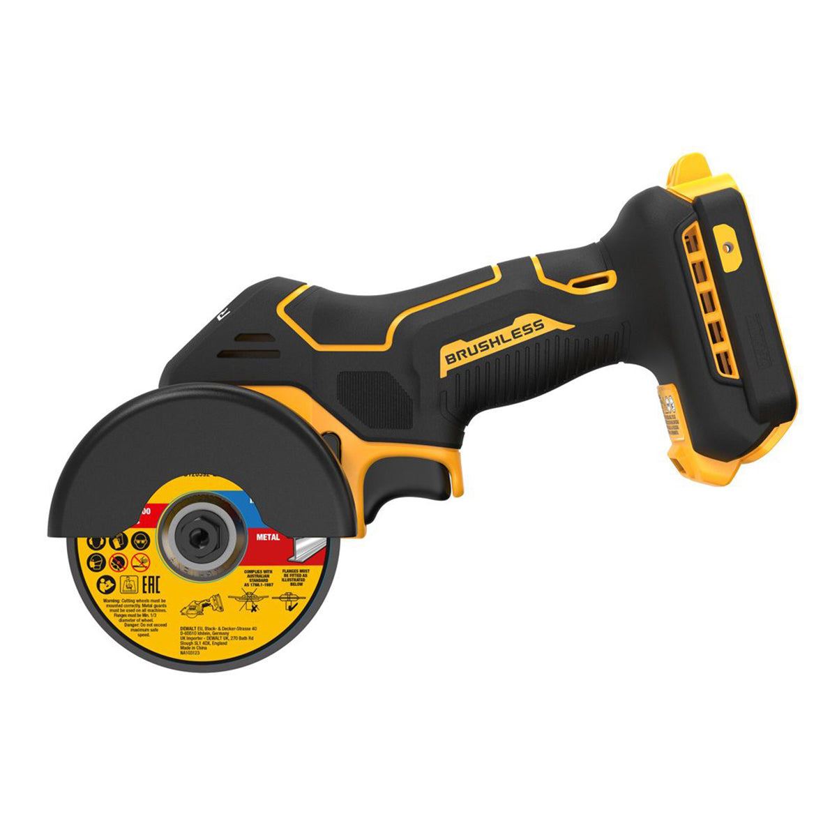 Dewalt DCS438NT 18V XR Brushless 76mm Cut Off Saw with 1 x 5.0Ah Battery Charger & Case