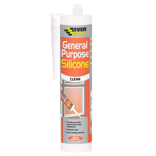 Everbuild General Purpose Silicone Sealant Clear 280ml GPSCL