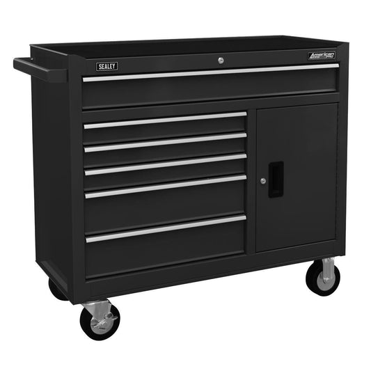 Sealey AP4106B 6 Drawer Roll cab with Ball Bearing Slides Black