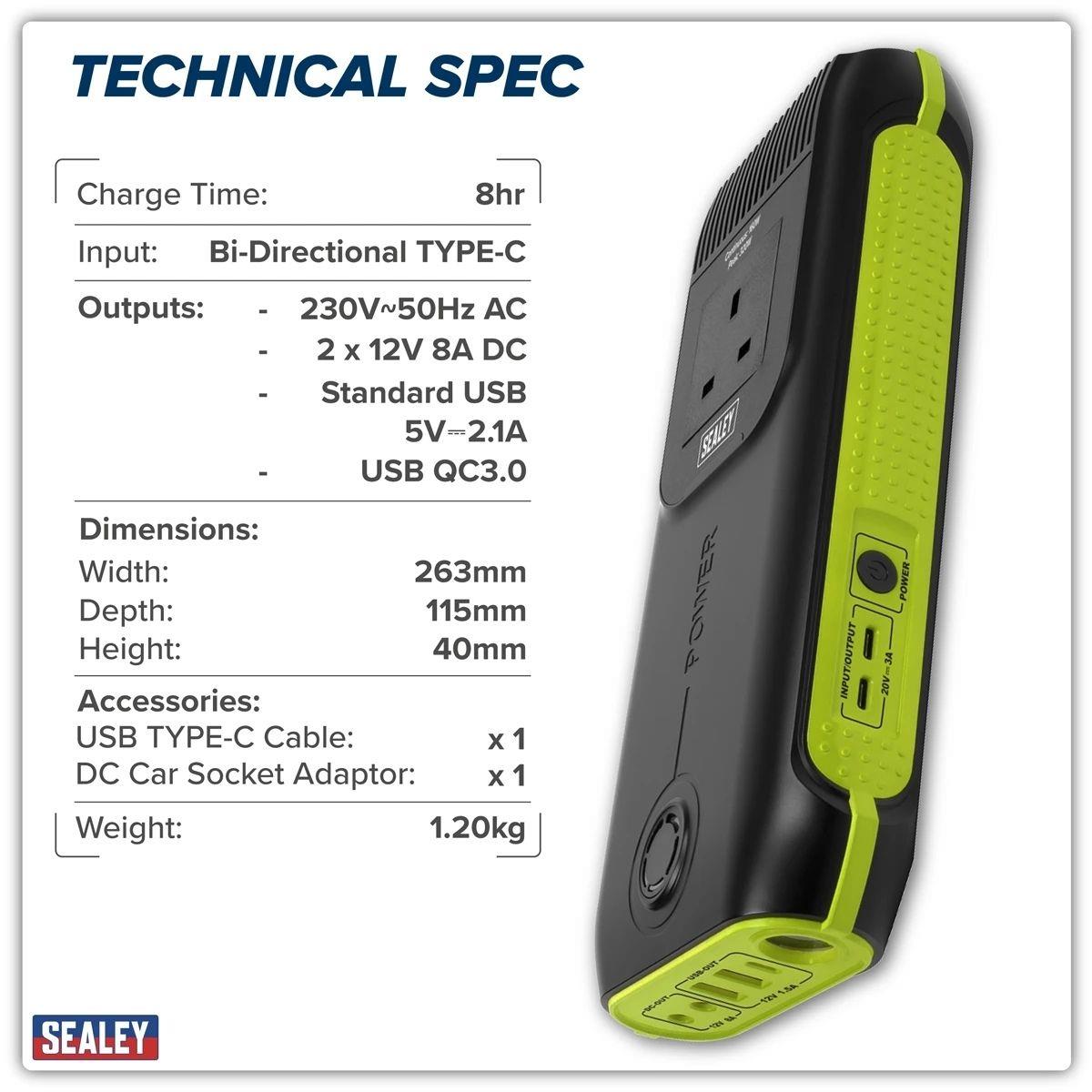Sealey SPB160W Lithium AC Power Pack 160W