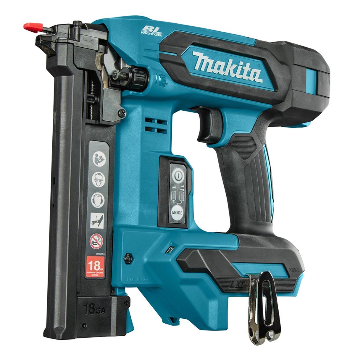 Makita DST630Z 18V LXT Brushless 18G Narrow Crown Stapler with 1 x 5.0Ah Battery & Charger
