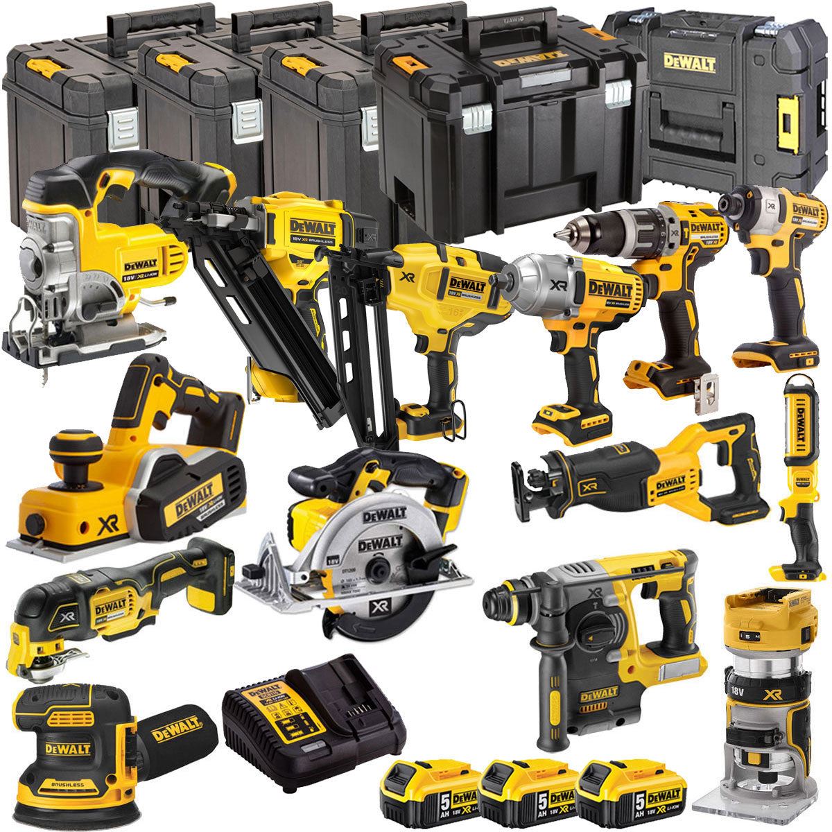 Dewalt 18V 14 Piece Power Tool Kit with 3 x 5.0Ah Batteries DEWKIT14