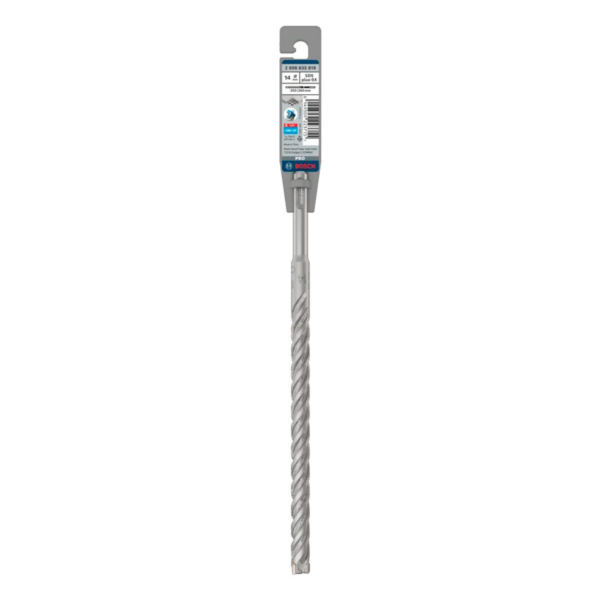 Bosch PRO SDS Plus-5X 14mm x 200mm x 260mm Hammer Drill Bit 2608833818