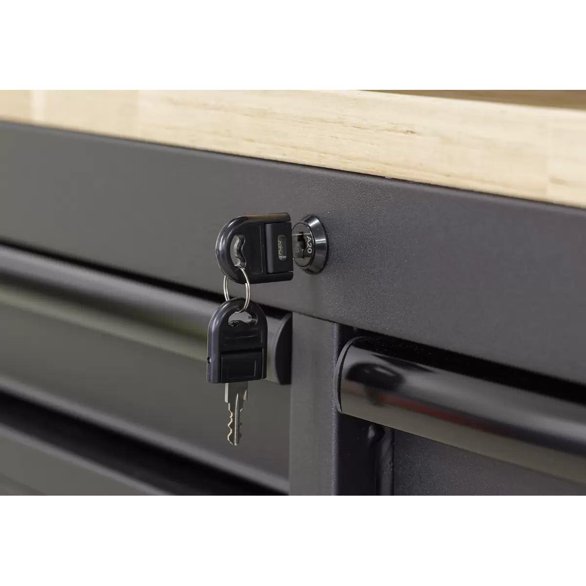 Sealey AP6203BE Superline PRO Black Edition Top Hutch & 2 Drawer Riser 1549mm