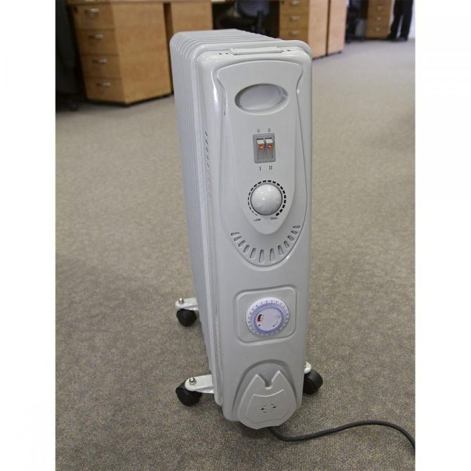 Sealey RD2500T Oil Filled Radiator with Timer 2500W/230V