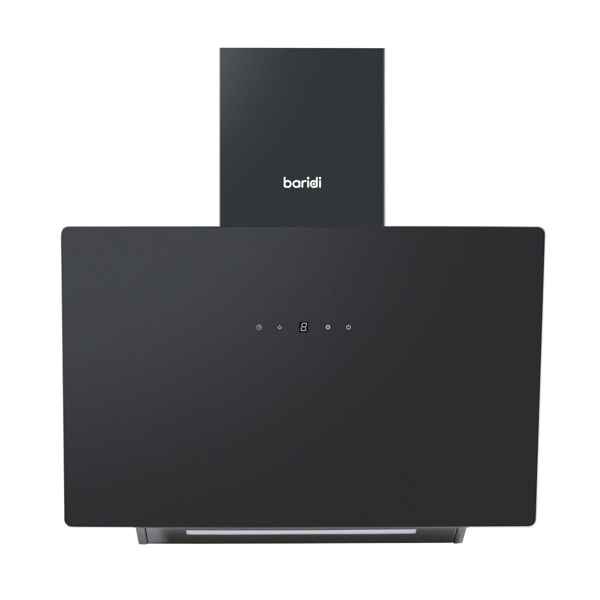 Sealey DH105 Baridi Angled Chimney Cooker Hood with Touch Controls & Carbon Filters 60cm Black Glass