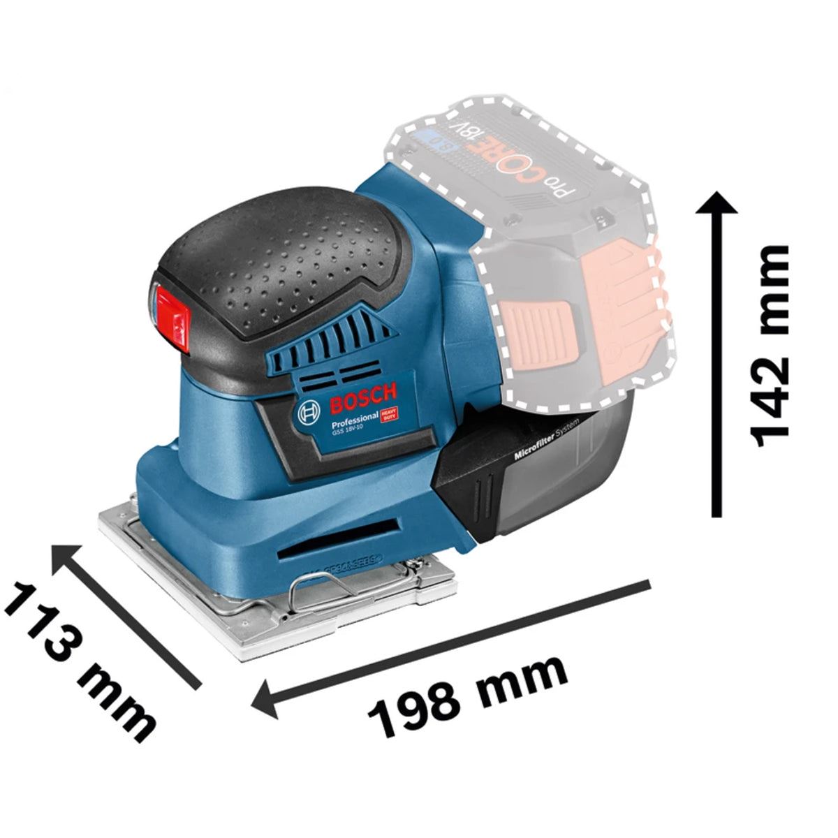 Bosch GSS 18V-10 Professional Orbital Sander With L-BOXX Body Only 6019D0202