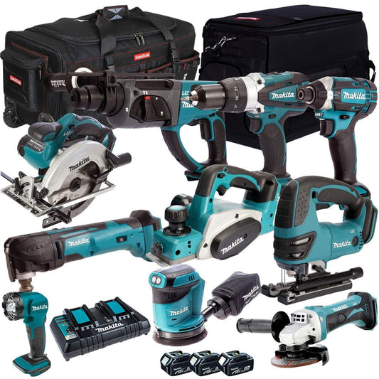 Makita 18V 10 Piece Power Tool Kit with 3 x 5.0Ah Battery & Charger MAKDEAL 84M