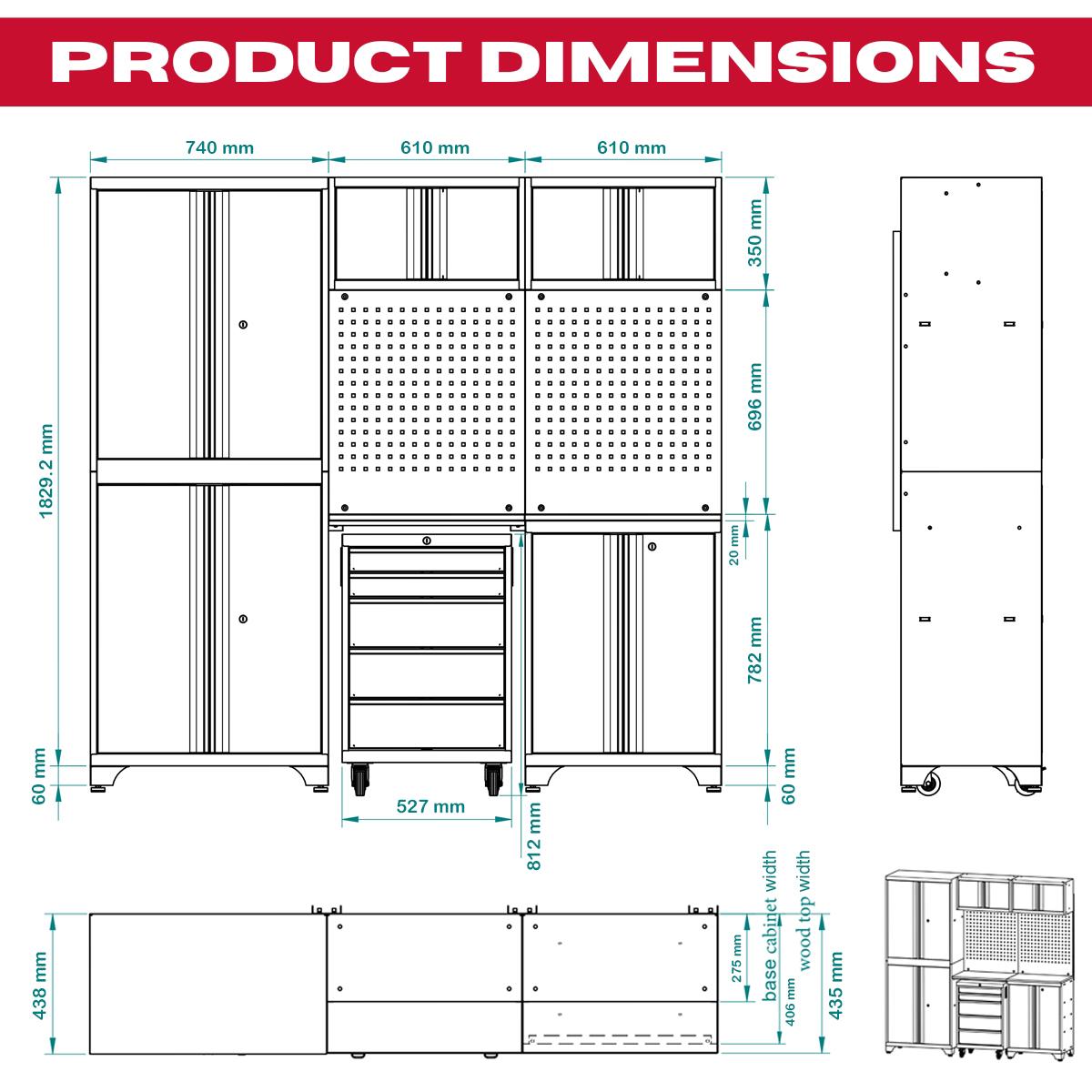 Excel 7-Piece Garage Storage Cabinet System with Worktop