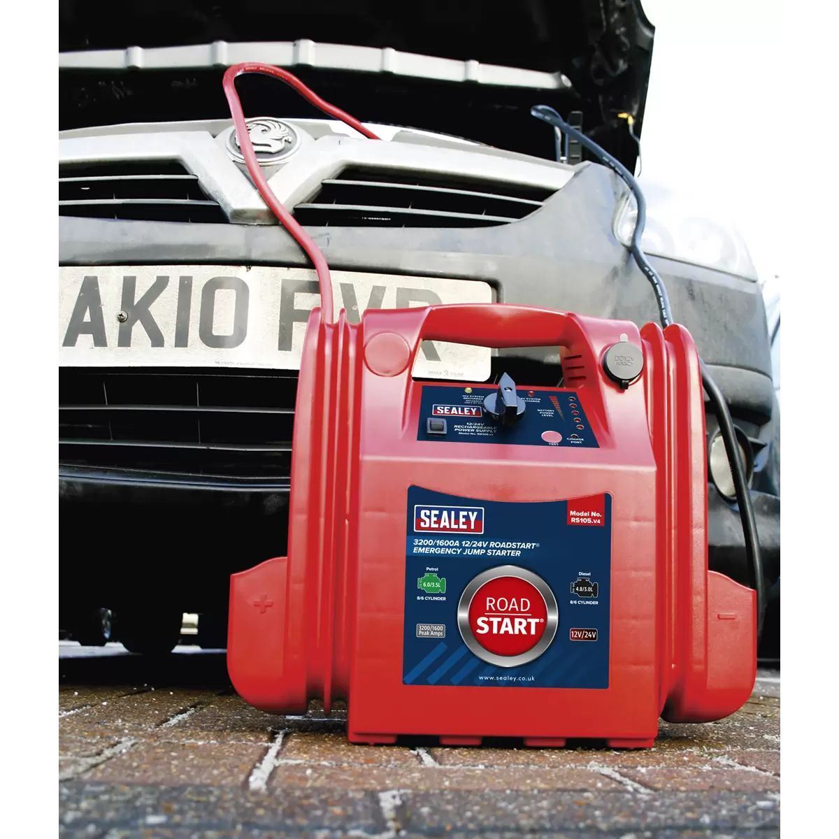 Sealey RS105 3200/1600A 12/24V RoadStart Emergency Jump Starter