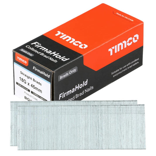 FirmaHold 45mm 18 Gauge 5000 Galvanised Straight Collated Brad Nails BG1845