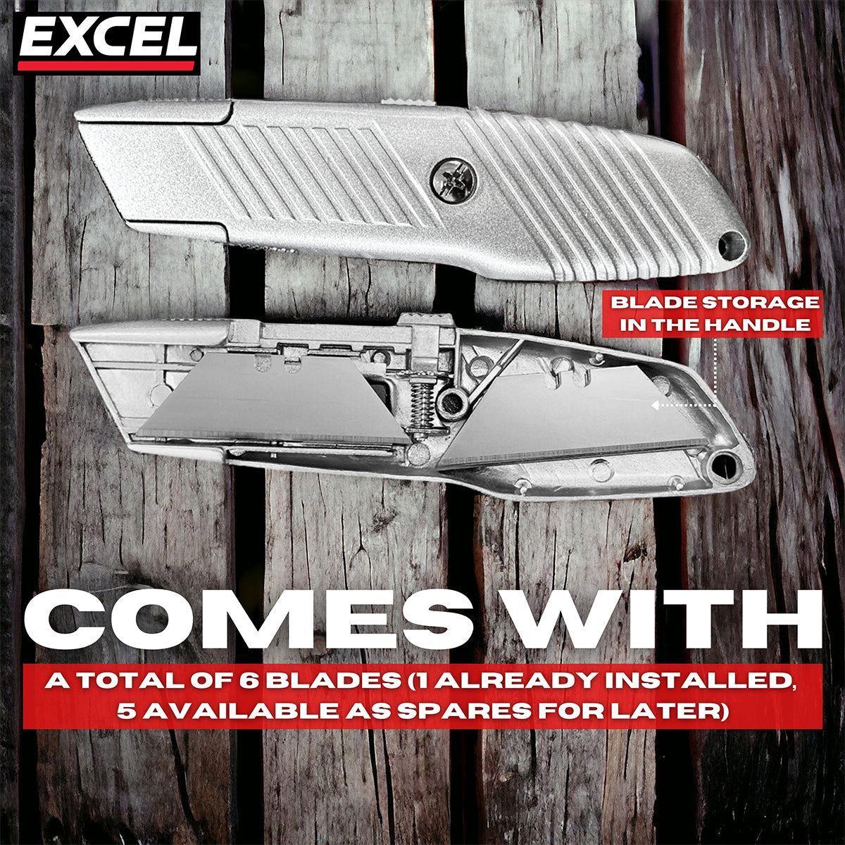 Excel Folding Utility Knife with Auto Reload Utility Knife, Trimming Knife & 15 Blades