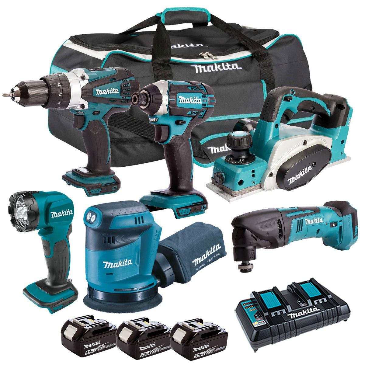 Makita 6 Piece 18V Li-ion Kit 3 x 5.0Ah Batteries MAKDEAL-49M