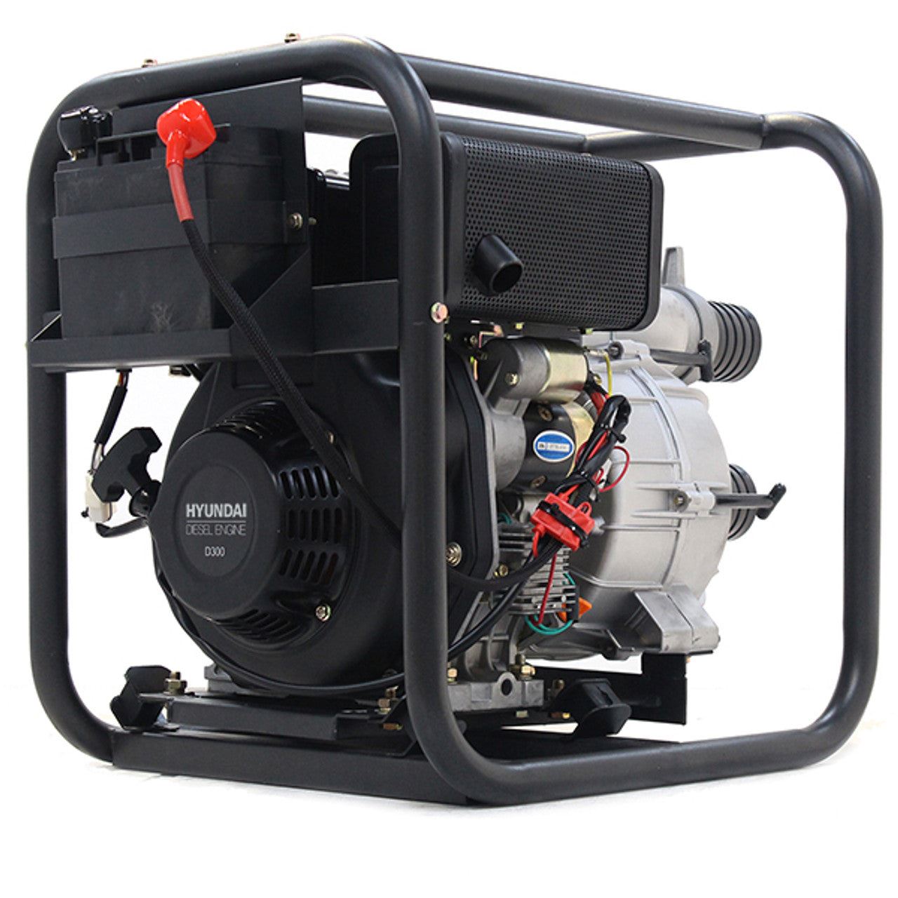 Hyundai DHYT80E 80mm Electric Start Open Frame Diesel Trash Water Pump, 25m Total Head, 6m Lift, 880min Flow Rate
