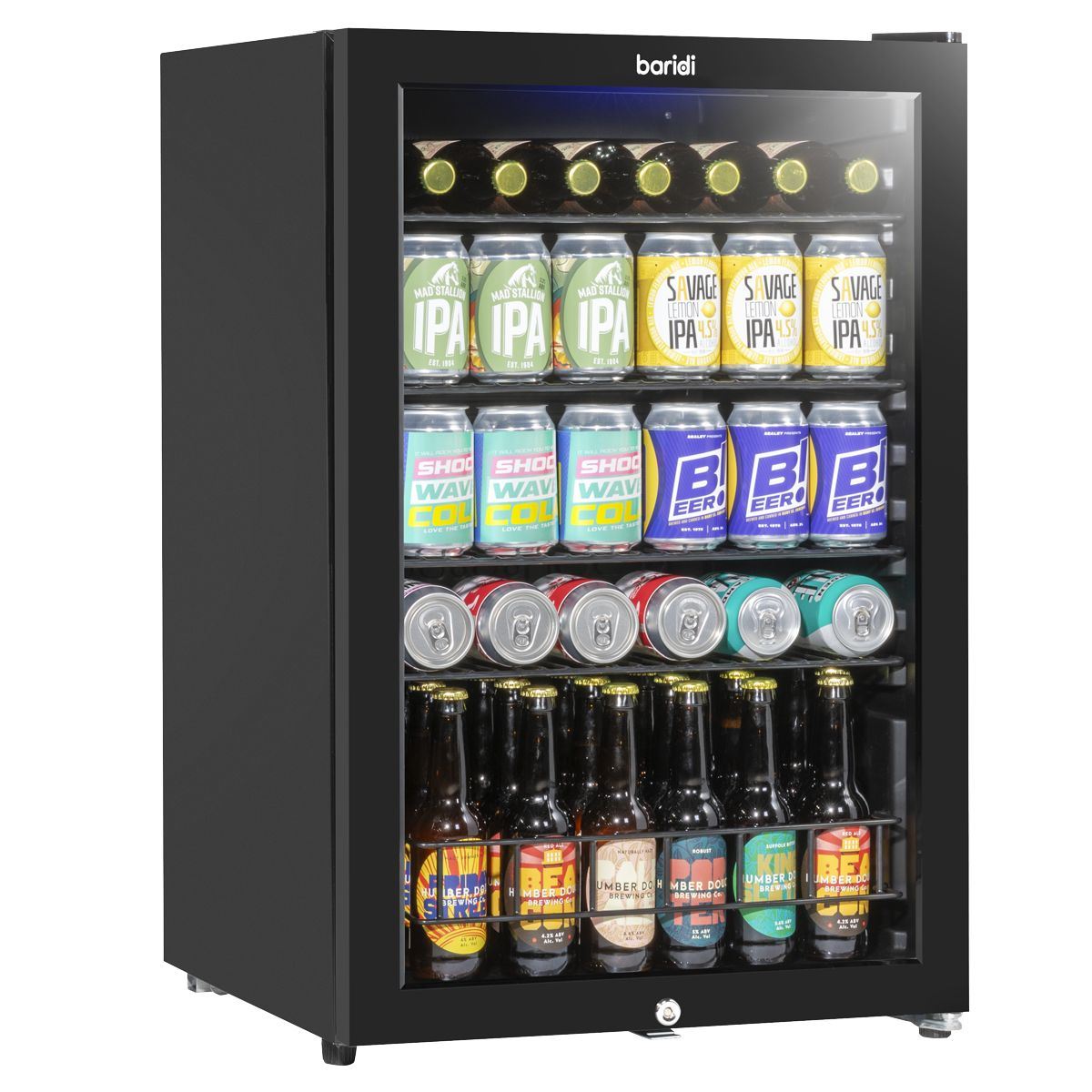 Sealey DH223 Baridi Under-Counter Drinks Fridge 115L Capacity Black