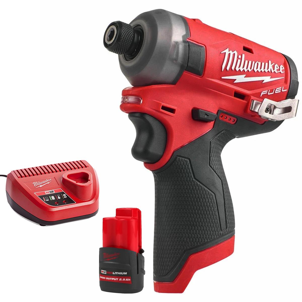 Milwaukee M12FQID-0 12V Hydraulic Impact Driver With 1 x 2.5Ah Battery & Charger