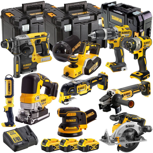 Dewalt DCKT4T10B3 18V Brushless 10 Piece Kit With 3 x 5.0Ah Battery Charger & TStak Tool Storage