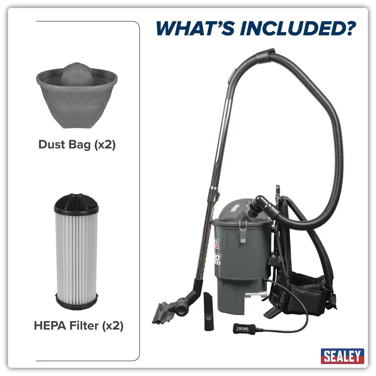 Sealey CP40VBV 40V SV20 Series Backpack Vacuum Cleaner Body Only