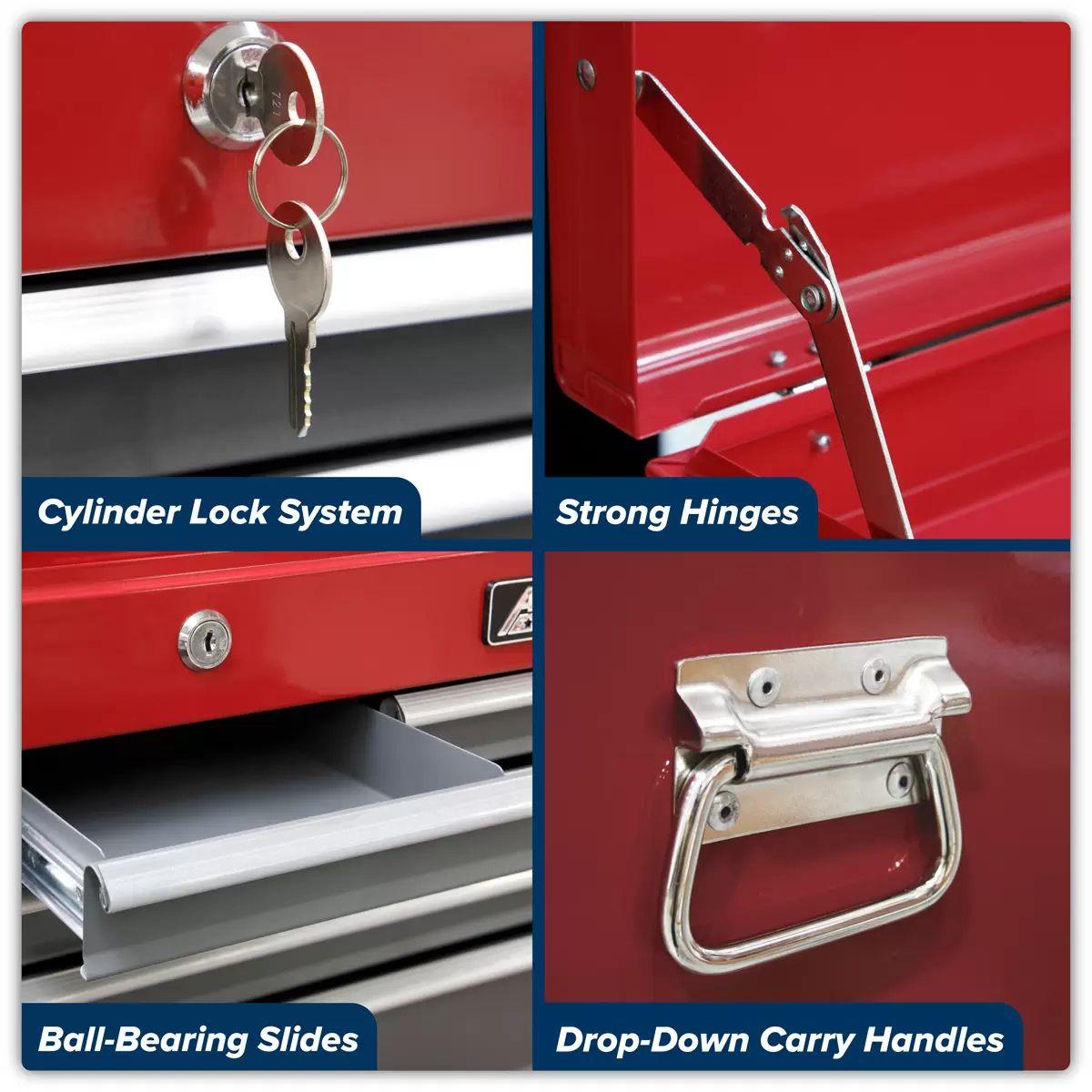 Sealey AP2201BB 6 Drawer Topchest with Ball-Bearing Slides Red/Grey