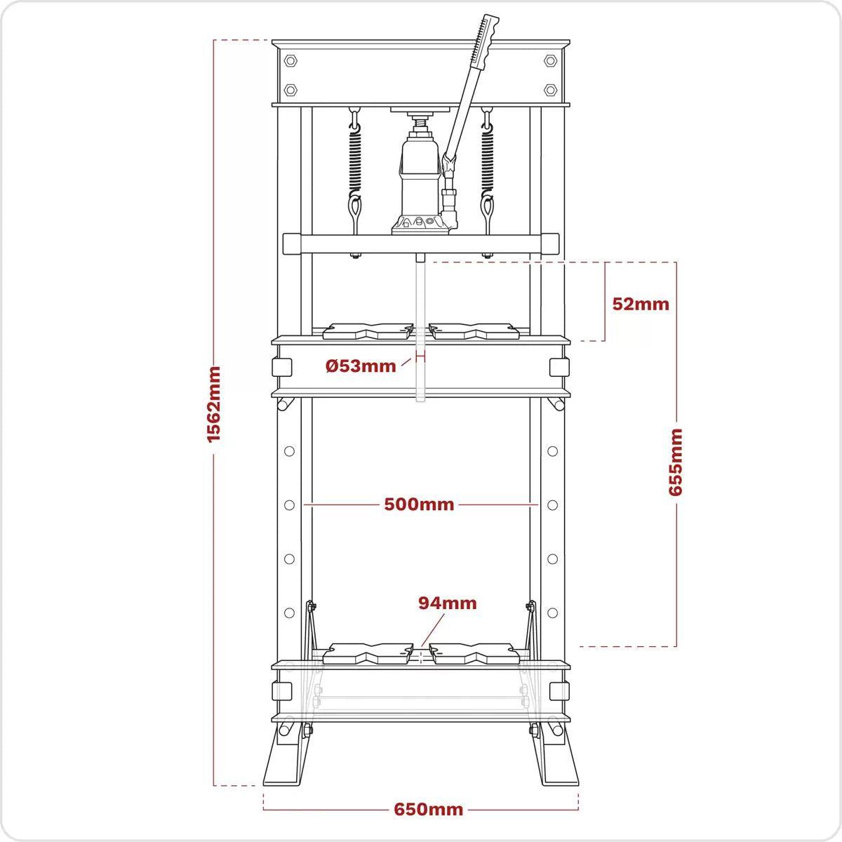 Sealey YK20ECF 20tonne Hydraulic Press Economy Floor Type