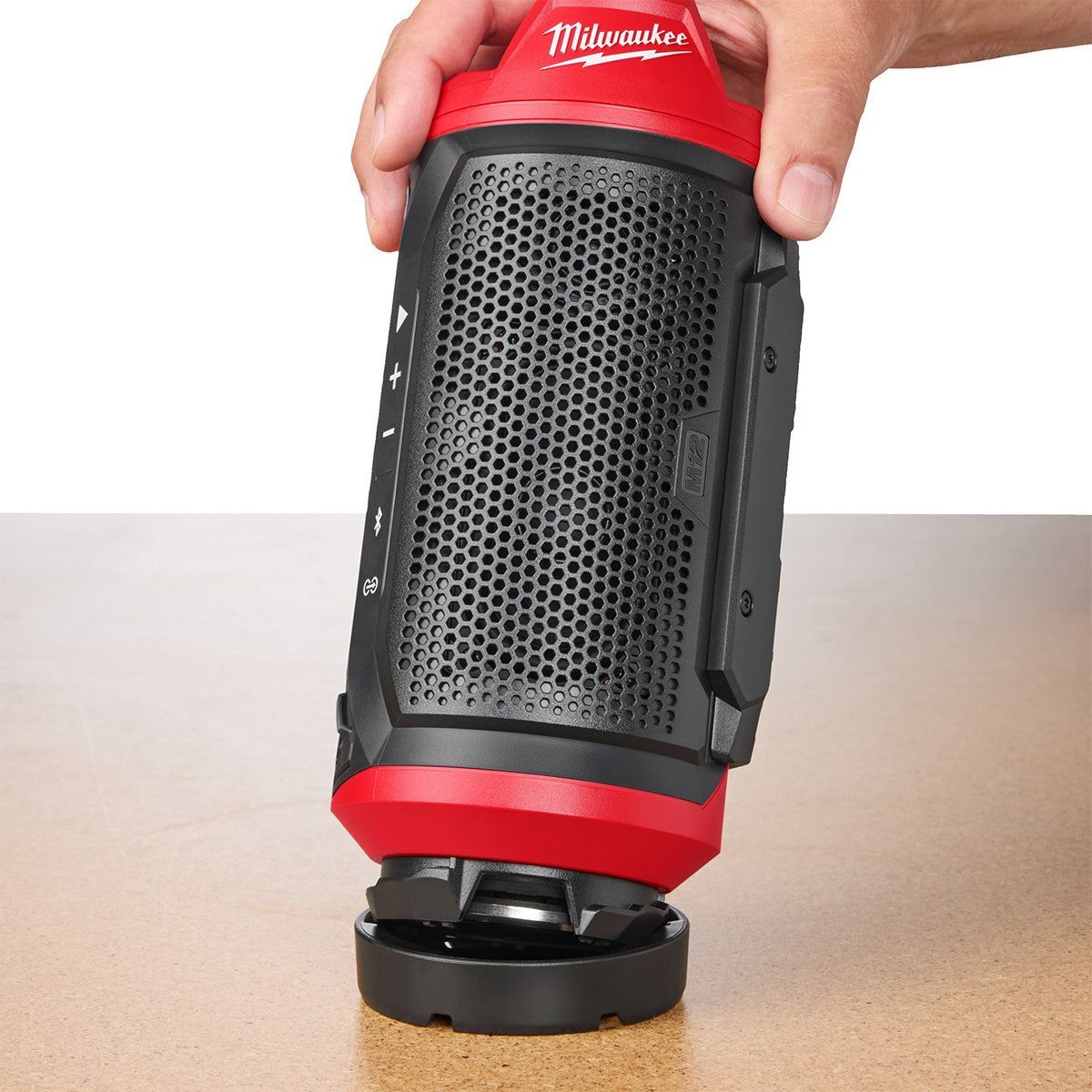 Milwaukee M12SPEJSG2-0 12V Bluetooth Jobsite Speaker with 1 x 2.0Ah Battery & Charger