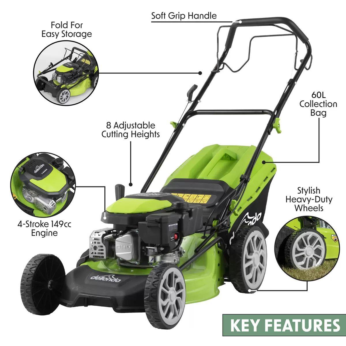 Sealey DG101 Dellonda 4-Stroke Self-Propelled Petrol Lawnmower 18