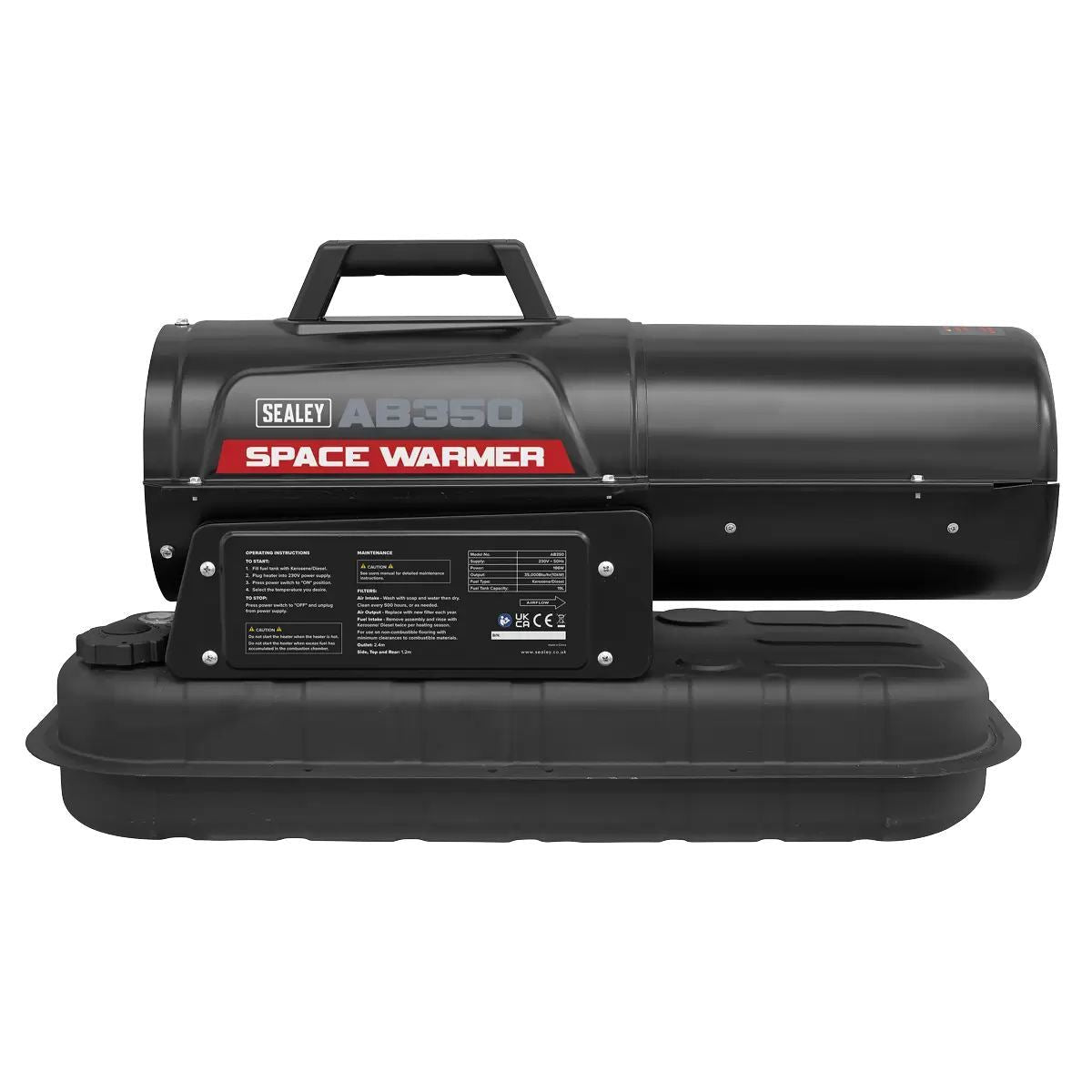 Sealey AB350 22L Space Warmer Paraffin Kerosene Diesel Heater 230V/186W