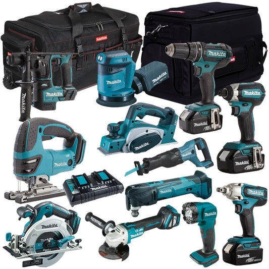 Makita 18V 12 Piece Cordless Kit with 3 x 5.0Ah Battery & Charger T4TKIT-1238