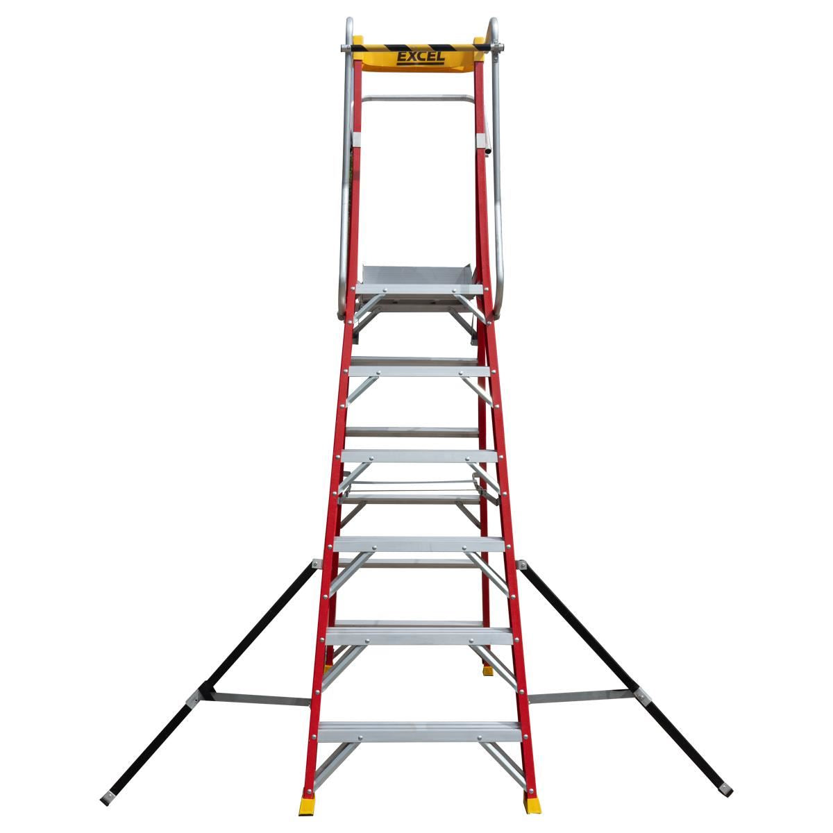 Excel Electricians Fibreglass Podium Step Ladder 6 Tread 2.61m EN131-7 Item Condition Damaged Box - Collection Only