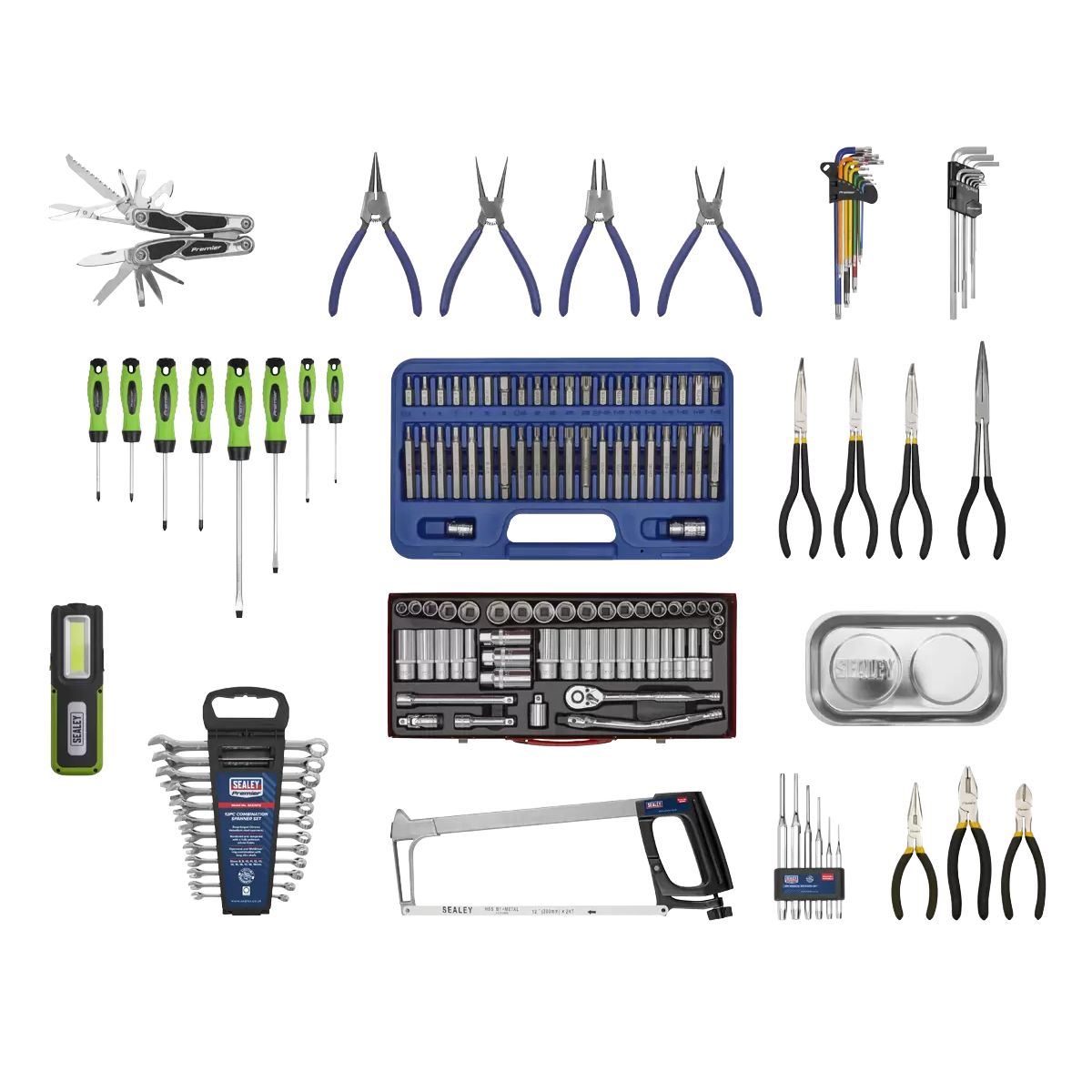 Sealey APCOMBOBBTK58 15 Drawer Topchest with 147pc Tool Kit Black