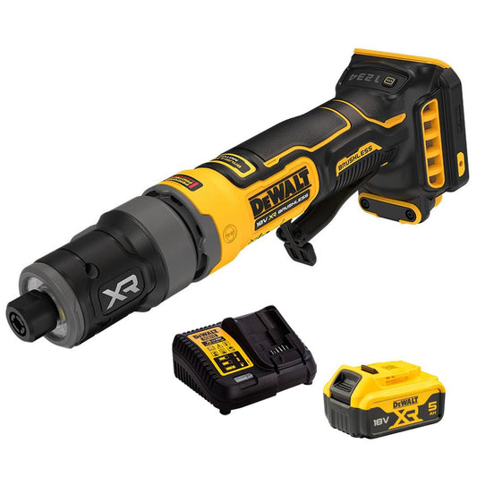 Dewalt DCG420N-XJ 18V XR Brushless Compact Die Grinder With 1 x 5.0Ah Battery & Charger