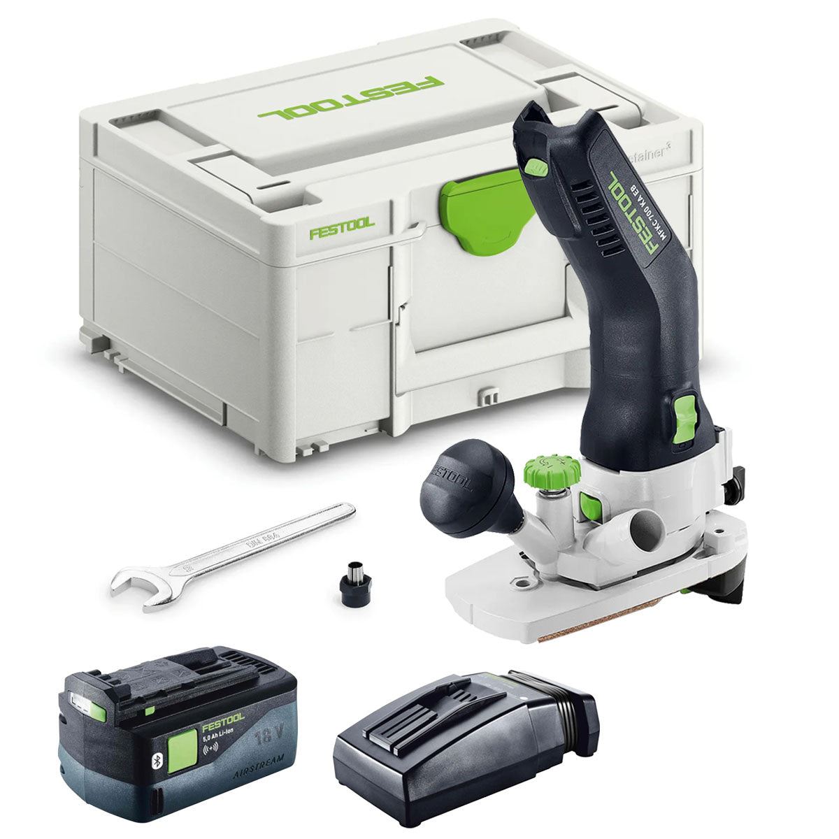 Festool MFKC 700 KA EB-Basic 18V Brushless Module Edge Router with 1 x 5.0Ah Battery Charger & Case